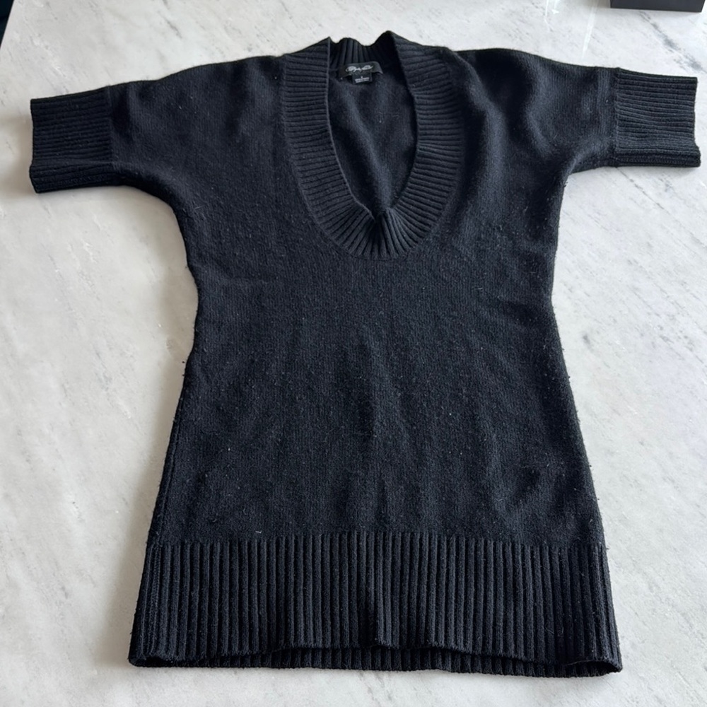 Dark Navy Cashmere V-Neck Women's Sweater